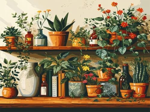 Arttoplus Malen Nach Zahlen Erwachsene Blumen-Malen Nach Zahlen Blumen,Paint by Numbers Adult für Home Décor(30x40cm) von Arttoplus
