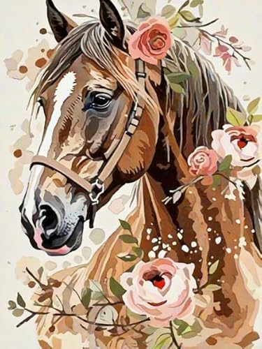Arttoplus Malen Nach Zahlen Erwachsene Pferd-Malen Nach Zahlen Pferd,Tiere Paint by Numbers Adult für Home Décor(30x40cm) von Arttoplus