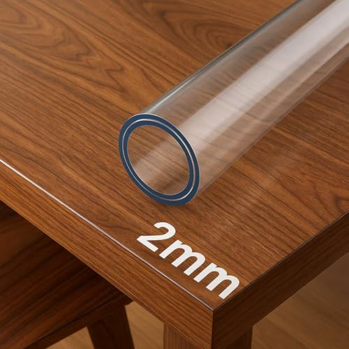 Artwelt Tischdecke Transparent Tischfolie 2.0mm Glasklar Folie Tischschutz Wasserdicht Abwaschbar Polyvinylchloride Folie Wunschmaß Fettdicht Tischschutzfolie (180cm X 70cm) von Artwelt
