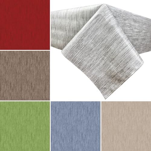 Artwelt Wachstuch Tischdecke Unifarben Gemustert Abwaschbar Wachstuchtischdecke Knitterfrei Tischtuch Folio Ideal für Küche Esszimmer Garten Outdoor Partys Besondere Anlässe (90X140cm, Grau) von Artwelt