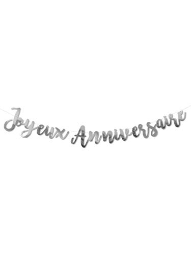 Girlande Happy Birthday Silber Girlande Happy Birthday Silber von Artyfetes factury