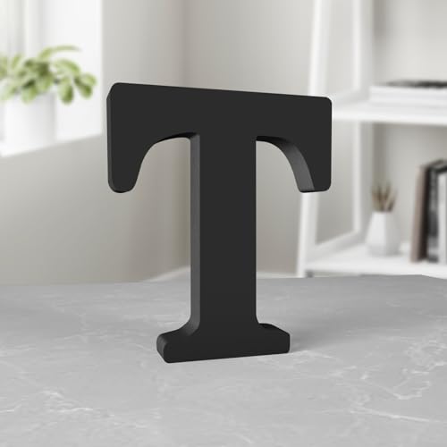 Aruatu 15,2 cm schwarze Holzbuchstaben, unlackierte Holzscheiben für Wanddekoration und Bastelprojekte von Aruatu