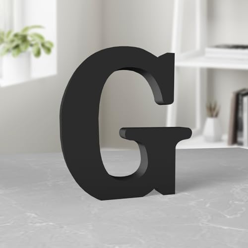 Aruatu 15,2 cm schwarze Holzbuchstaben für Wanddekoration, dekorative stehende Buchstaben, Scheiben, Schild, Dekoration für Handwerk, Zuhause, Party-Projekte (G) von Aruatu