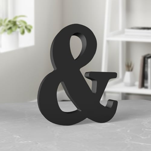 Aruatu 20,3 cm schwarze Holzbuchstaben unlackierte Holzbuchstaben für Wanddekoration, dekorativer stehender Buchstabe große Buchstaben für Wanddekoration für Bastelarbeiten, Heim-Party-Projekte (&) Aruatu 20,3 cm schwarze Holzbuchstaben unlackierte Holzbuchstaben für Wanddekoration, dekorativer stehender Buchstabe große Buchstaben für Wanddekoration für Bastelarbeiten, Heim-Party-Projekte (&) von Aruatu