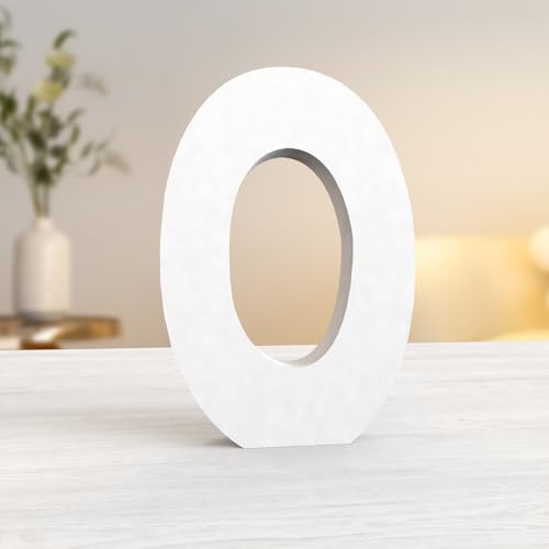 Aruatu 20,3 cm weiße Holznummern, unlackierte Holzzahlen für Wanddekoration, dekorative stehende Zahlen, große Buchstaben für Wanddekoration für Bastelarbeiten, Heim-Party-Projekte (0) von Aruatu