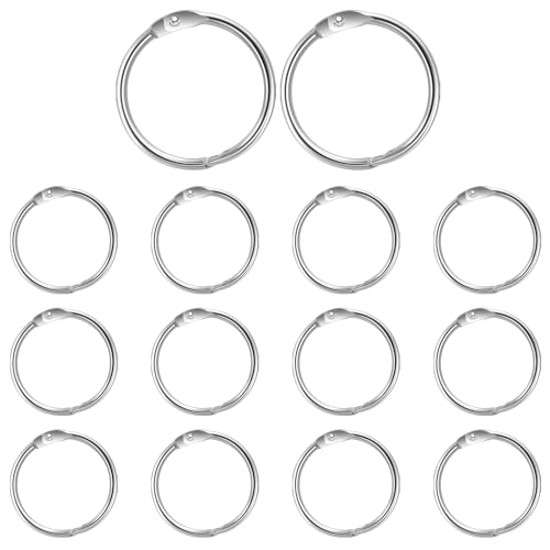 20 Stück Buchringe Karteikarten Ring Buchbinderinge 38mm Loose Leaf Binder Rings Binder Ringe, für Schule, Zuhause oder Büro(Silber) von Aruicheng