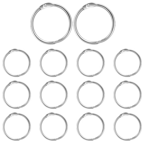 20 Stück Buchringe Karteikarten Ring Buchbinderinge 38mm Loose Leaf Binder Rings Binder Ringe, für Schule, Zuhause oder Büro Silber von Aruicheng
