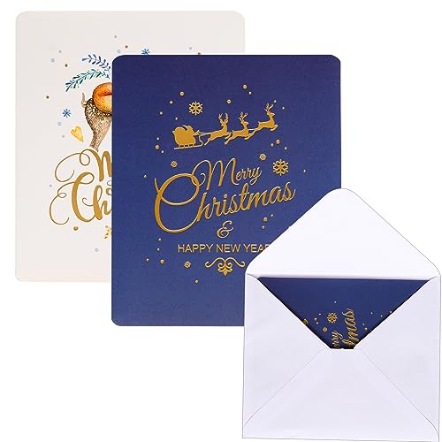 Weihnachtskarten mit Umschlag Set 4 Stück Weihnachtskarte Personalisierte Karten Weihnachten Klappkarten Geschenkkarten Weihnachtskarten Klein Christmas Cards von Aruicheng