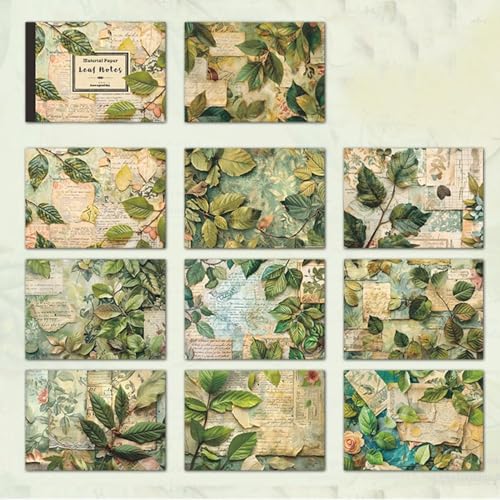 10 Bilder von jedem Typ, insgesamt 30 Stück insgesamt Leaf Notes Serie Scrapbook Vintage Motive Dekoratives Papier Journaling Supplies für die Herstellung von Junk Magazine Dekor Album (T61, 14x10cm) von Aruieys