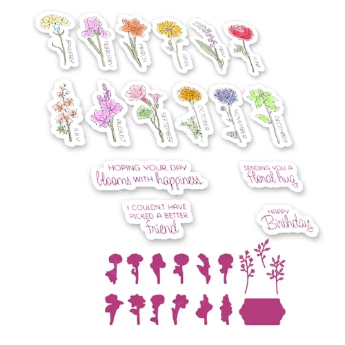 2025 Neue Metall Schneiden Sterben Und klar Stempel Set, Für DIY Kunst Geburtstage Ostern Grußkarte Scrapbooking Handwerk Fotoalbum (M1729-stempel und Stanzformen Set) von Aruieys