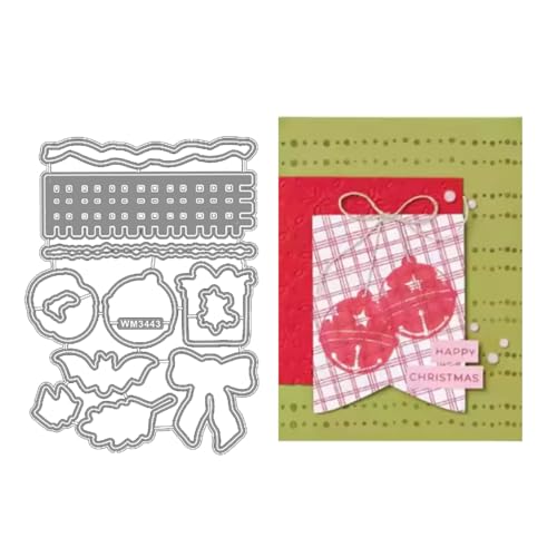 2025 Neue Weihnachtstag Klar Stempel Und Metall Schneiden Sterben Set, Für DIY Scrapbooking Handwerk Allerheiligen Geburtstag Grußkarte Feiertage (M3443-stempel und Stanzformen Set) von Aruieys