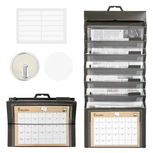 Erweiterbare Wand-Ärmelklappmappe-Ordner, Aruihm-Ordnerordner mit 6 abnehmbaren aufhängenden Taschen, mehrschichtiges A4-Dateispeichergerät, tragbarer und faltbarer Ordnerbeutel, schwarz Erweiterbare Wand-Ärmelklappmappe-Ordner, Aruihm-Ordnerordner mit 6 abnehmbaren aufhängenden Taschen, mehrschichtiges A4-Dateispeichergerät, tragbarer und faltbarer Ordnerbeutel, schwarz von Aruihm