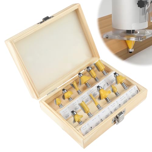 Arvoni 12tlg. Fräser für Oberfräse, Fräser Set mit Schaft 6 mm, Fräser Bits Oberfräse Fräser, Hartmetall Schneideplatten mit Kugellager, Abrundfräser für Kantenfräse, Holzfräse Arvoni 12tlg. Fräser für Oberfräse, Fräser Set mit Schaft 6 mm, Fräser Bits Oberfräse Fräser, Hartmetall Schneideplatten mit Kugellager, Abrundfräser für Kantenfräse, Holzfräse von Arvoni