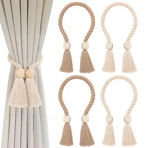 Arvoni 4 Stück Magnetische Vorhang Raffhalter, Raffhalter für Vorhänge aus Holz, Vorhang Halter Boho, Gardinenhalter Gardinen Raffhalter für Zuhause Schlafzimmer Büro Arvoni 4 Stück Magnetische Vorhang Raffhalter, Raffhalter für Vorhänge aus Holz, Vorhang Halter Boho, Gardinenhalter Gardinen Raffhalter für Zuhause Schlafzimmer Büro von Arvoni