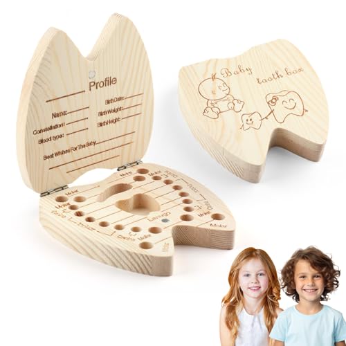 Arvoni Zahndose Milchzähne aus Holz, Zahnbox für Milchzähne Mädchen Jungen, Milchzahndose Zahnform, Zahnbox Zahndose mit Namen, Zähne Speichern Box für Kinder, Ufbewahrungsbox für Baby Zähne Arvoni Zahndose Milchzähne aus Holz, Zahnbox für Milchzähne Mädchen Jungen, Milchzahndose Zahnform, Zahnbox Zahndose mit Namen, Zähne Speichern Box für Kinder, Ufbewahrungsbox für Baby Zähne von Arvoni