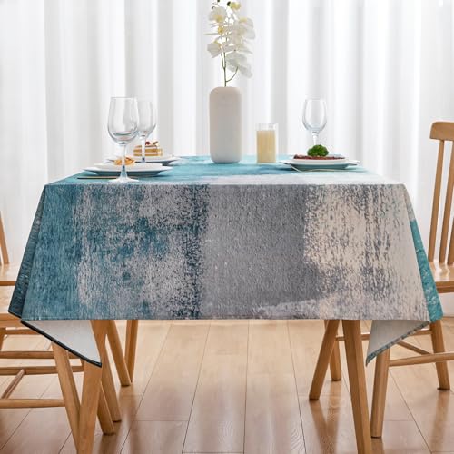 Arwllzz Tischdecke Modern Abwaschbare Türkis 140x240 cm Rechteckig Tischdecken Leinen Landhausstil Tischtuch Gemälde Tisch Deko Mitteldecke Tischdekoration für Wohnzimmer, Esszimmer, Garten Arwllzz Tischdecke Modern Abwaschbare Türkis 140x240 cm Rechteckig Tischdecken Leinen Landhausstil Tischtuch Gemälde Tisch Deko Mitteldecke Tischdekoration für Wohnzimmer, Esszimmer, Garten von Arwllzz
