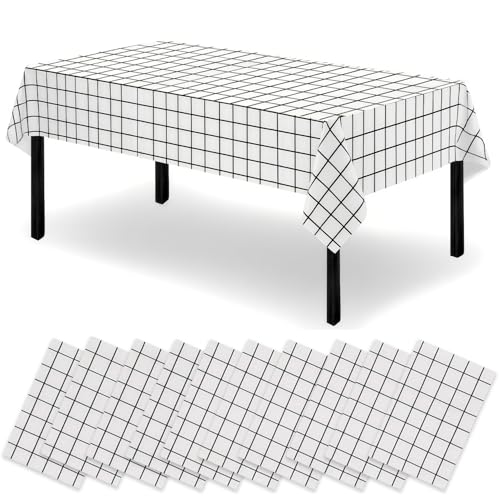 Asaiy 10 Stück Schwarz-Weiß Kariert Tischdecke Abwaschbar, 120x180cm Einweg Tischdecke, Dickes saugfähiges Design, für Picknick, Weihnachten, Picknick, Hochzeit, Kindergeburtstag Tischtücher Asaiy 10 Stück Schwarz-Weiß Kariert Tischdecke Abwaschbar, 120x180cm Einweg Tischdecke, Dickes saugfähiges Design, für Picknick, Weihnachten, Picknick, Hochzeit, Kindergeburtstag Tischtücher von Asaiy