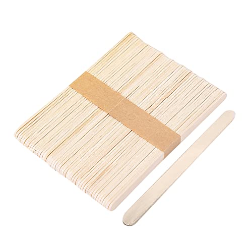 Asalinao Holzstäbchen, Pfannenwender, Eisstäbchen, Holzstäbchen zum Basteln, Kunststäbchen zum Basteln und Heimwerken, Eisstäbchen aus Holz zum Basteln, Eisstiele aus Holz (15 cm, 50 Stück) von Asalin