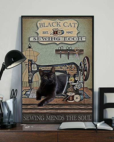 Blechschilder Vintage schwarze Katze Nähen Zimmer Nähen Mends The Sew Meow Cat Poster Metall Blechschild Vintage Dekoration Garage Haus Garten Cafés Küche Wand Antik Blechschilder 20,3 x 30,5 cm Blechschilder Vintage schwarze Katze Nähen Zimmer Nähen Mends The Sew Meow Cat Poster Metall Blechschild Vintage Dekoration Garage Haus Garten Cafés Küche Wand Antik Blechschilder 20,3 x 30,5 cm von Ascigo