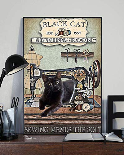Metalldekorationen für Wand, Schlafzimmer, schwarze Katze, Nähzimmer, Nähen, Flicken, die Seele, Liebe, Nähzimmer, Liebe, Liebe, Nähen, Metallschild, Vintage, Heimdekoration, rustikale Blechschilder Metalldekorationen für Wand, Schlafzimmer, schwarze Katze, Nähzimmer, Nähen, Flicken, die Seele, Liebe, Nähzimmer, Liebe, Liebe, Nähen, Metallschild, Vintage, Heimdekoration, rustikale Blechschilder von Ascigo