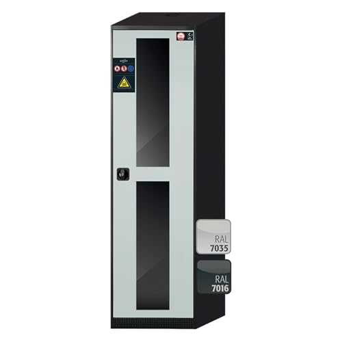 Asecos CS-Classic-G Chemikalienschrank mit Flügeltür, Festem Glasausschnitt Türanschlag Rechts und ZylinderschlossAnthrazitgrau/Lichtgrau, 545mm Breite, 520mm Tiefe, 1950mm Höhe Asecos CS-Classic-G Chemikalienschrank mit Flügeltür, Festem Glasausschnitt Türanschlag Rechts und ZylinderschlossAnthrazitgrau/Lichtgrau, 545mm Breite, 520mm Tiefe, 1950mm Höhe von Asecos
