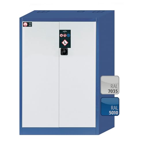 Asecos E-Classic Umweltschrank ÜHP-Ausstattung mit Flügeltüren und ZylinderschlossEnzianblau/Lichtgrau, 950mm Breite, 500mm Tiefe, 1400mm Höhe Asecos E-Classic Umweltschrank ÜHP-Ausstattung mit Flügeltüren und ZylinderschlossEnzianblau/Lichtgrau, 950mm Breite, 500mm Tiefe, 1400mm Höhe von Asecos