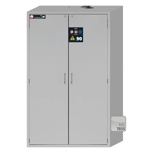 Asecos S-Classic-90 Sicherheitsschrank mit Flügeltüren und Profilzylinderschließung, Lichtgrau, 1196mm Breite, 616mm Tiefe, 1968mm Höhe Asecos S-Classic-90 Sicherheitsschrank mit Flügeltüren und Profilzylinderschließung, Lichtgrau, 1196mm Breite, 616mm Tiefe, 1968mm Höhe von Asecos