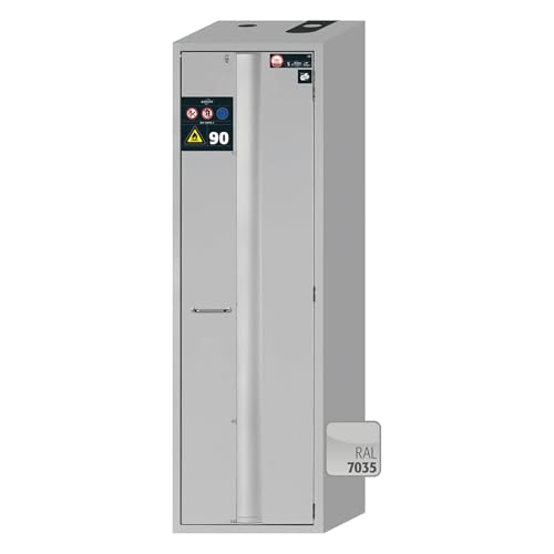 Asecos S-Phoenix-90 Sicherheitsschrank mit Falttür, Türfeststellanlage Türanschlag Rechts und Profilzylinderschließung, Lichtgrau, 596mm Breite, 616mm Tiefe, 1968mm Höhe Asecos S-Phoenix-90 Sicherheitsschrank mit Falttür, Türfeststellanlage Türanschlag Rechts und Profilzylinderschließung, Lichtgrau, 596mm Breite, 616mm Tiefe, 1968mm Höhe von Asecos