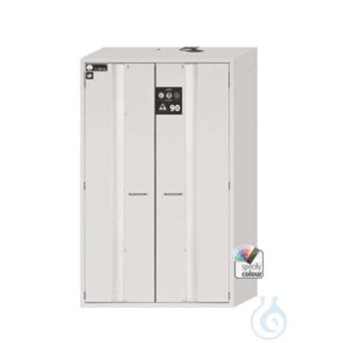 Asecos S-Phoenix-90 Sicherheitsschrank mit Falttüren, Türfeststellanlage und Profilzylinderschließung, Lichtgrau, 1196mm Breite, 616mm Tiefe, 1968mm Höhe Asecos S-Phoenix-90 Sicherheitsschrank mit Falttüren, Türfeststellanlage und Profilzylinderschließung, Lichtgrau, 1196mm Breite, 616mm Tiefe, 1968mm Höhe von Asecos