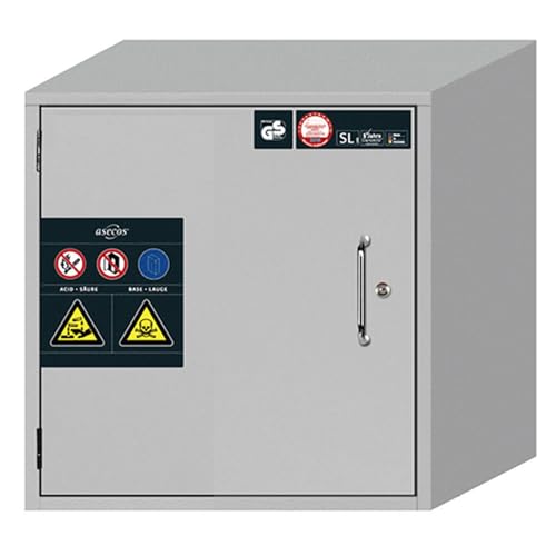 Asecos SL-Classic-UB Säuren- und Laugenunterbauschrank mit Flügeltür Türanschlag Links, Zylinderschloss und Schließstandanzeige, Lichtgrau, 594 mm Breite, 576mm Tiefe, 601mm Höhe Asecos SL-Classic-UB Säuren- und Laugenunterbauschrank mit Flügeltür Türanschlag Links, Zylinderschloss und Schließstandanzeige, Lichtgrau, 594 mm Breite, 576mm Tiefe, 601mm Höhe von Asecos