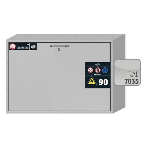Asecos UB-S-90 Sicherheitsunterbauschrank mit Schublade, Zylinderschloss und Schließstandanzeige, Lichtgrau, 893mm Breite, 502mm Tiefe, 600mm Höhe Asecos UB-S-90 Sicherheitsunterbauschrank mit Schublade, Zylinderschloss und Schließstandanzeige, Lichtgrau, 893mm Breite, 502mm Tiefe, 600mm Höhe von Asecos