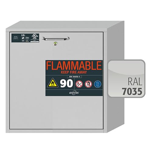 Asecos UB-S-90 Sicherheitsunterbauschrank mit Schublade, Zylinderschloss und Schließstandanzeige, Zertifiziert nach UL/ULC 1275, Lichtgrau, 593mm Breite, 502mm Tiefe, 600mm Höhe Asecos UB-S-90 Sicherheitsunterbauschrank mit Schublade, Zylinderschloss und Schließstandanzeige, Zertifiziert nach UL/ULC 1275, Lichtgrau, 593mm Breite, 502mm Tiefe, 600mm Höhe von Asecos