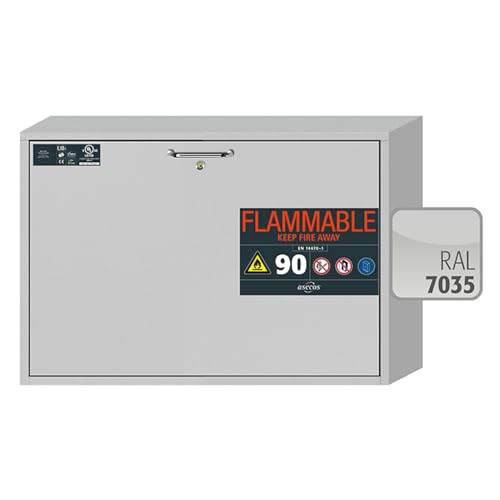 Asecos UB-S-90 Sicherheitsunterbauschrank mit Schublade, Zylinderschloss und Schließstandanzeige, Zertifiziert nach UL/ULC 1275, Lichtgrau, 893mm Breite, 502mm Tiefe, 600mm Höhe Asecos UB-S-90 Sicherheitsunterbauschrank mit Schublade, Zylinderschloss und Schließstandanzeige, Zertifiziert nach UL/ULC 1275, Lichtgrau, 893mm Breite, 502mm Tiefe, 600mm Höhe von Asecos