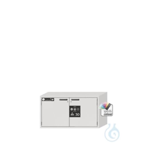 Asecos UB-T-30 Sicherheitsunterbauschrank mit 2 Flügeltüren, Zylinderschloss und Schließstandanzeige, Lichtgrau, 1102mm Breite, 574mm Tiefe, 600mm Höhe Asecos UB-T-30 Sicherheitsunterbauschrank mit 2 Flügeltüren, Zylinderschloss und Schließstandanzeige, Lichtgrau, 1102mm Breite, 574mm Tiefe, 600mm Höhe von Asecos