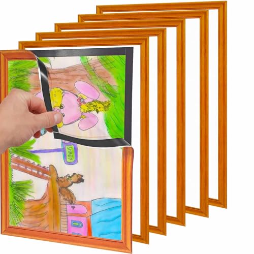 Ashoaza Magnetrahmen A4 Info-Rahmen Selbstklebend Magnet Bilderrahmen mit Magnetverschluss Infotasche Blatthalter für Informationsrahmen Wand und Fenster Info-Rahmen DIN A4, 6 Stück poster strips von Ashoaza