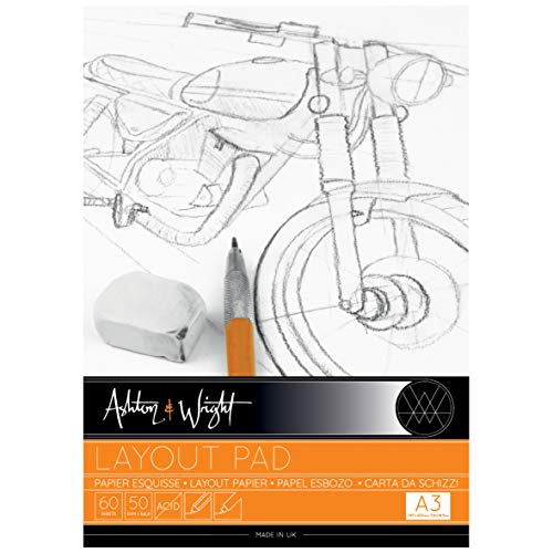 Ashton and Wright - A3 Semitransparenter Layout-Block, 50 g/m² Papier, 60 Blatt Ashton and Wright - A3 Semitransparenter Layout-Block, 50 g/m² Papier, 60 Blatt von Ashton and Wright