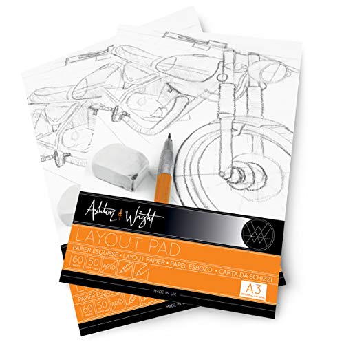 Ashton and Wright A3 Semi Transparenter Layout-Block, 50 g/m², 60 Blatt, 2 Stück Ashton and Wright A3 Semi Transparenter Layout-Block, 50 g/m², 60 Blatt, 2 Stück von Ashton and Wright