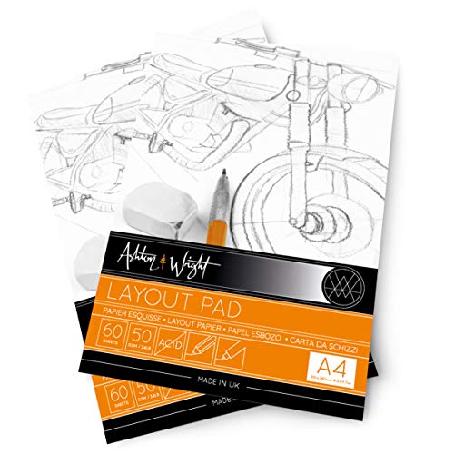 Ashton and Wright – A4 Semi Transparent Layout Block – Hohe Qualität 50 g/m² Papier – 60 Blatt – 5 Stück Ashton and Wright – A4 Semi Transparent Layout Block – Hohe Qualität 50 g/m² Papier – 60 Blatt – 5 Stück von Ashton and Wright