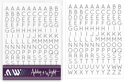 Ashton and Wright Buchstaben-Aufkleber, A-Z, 520 leicht abziehbare Etiketten, 8 x 8 mm, Doppelpack von Ashton and Wright