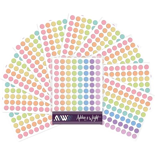Ashton and Wright - Leicht abziehbare Farbkodierungs-Etiketten – 8 mm Punktaufkleber (Pastellfarben, 10–8800) von Ashton and Wright