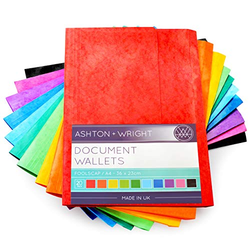 Ashton und Wright Document Wallets - Foolscap A4 - Gemischte Farben - Melierter Glanzdeckel - 20er Pack von Ashton and Wright