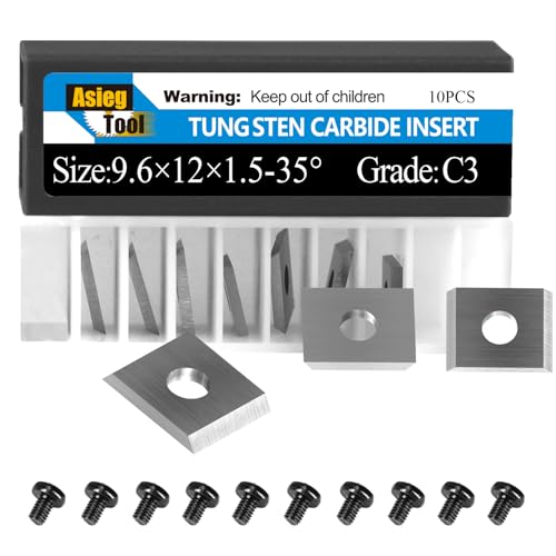 9,6 x 12 x 1,5 mm, 35 °, rechteckig, Wolframkarbid, Ersatzschneidereinsätze, Messer, Klingen für Oberfräser, Nutfräser, Fräsköpfe, Falzfräser, 10 Stück 9,6 x 12 x 1,5 mm, 35 °, rechteckig, Wolframkarbid, Ersatzschneidereinsätze, Messer, Klingen für Oberfräser, Nutfräser, Fräsköpfe, Falzfräser, 10 Stück von Asieg Tool