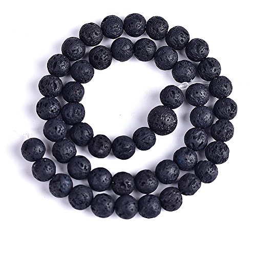 8 MM Lava Rock Natural Stein Lose Perlen für Schmuckherstellung Spacer Perlen 38,1 cm – 48/Strähne, schwarz, 8 mm 8 MM Lava Rock Natural Stein Lose Perlen für Schmuckherstellung Spacer Perlen 38,1 cm – 48/Strähne, schwarz, 8 mm von Asingeloo