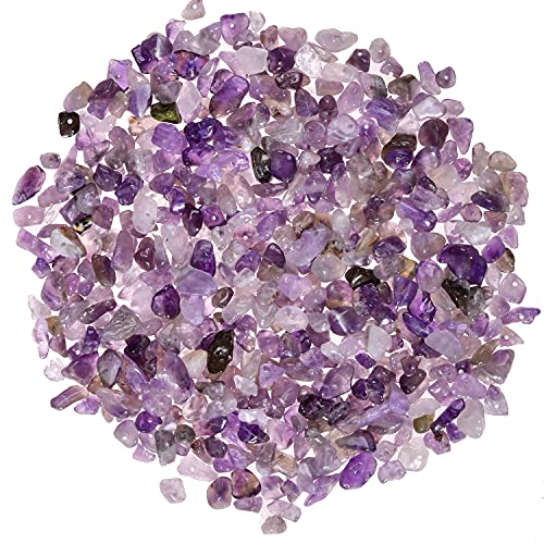 Asingeloo 5–8 mm natürliche Amethyst-Trommelsteinperlen, lose unregelmäßig geformte, gebohrte Edelsteinperlen mit Box für die Herstellung von DIY-Schmuck von Asingeloo