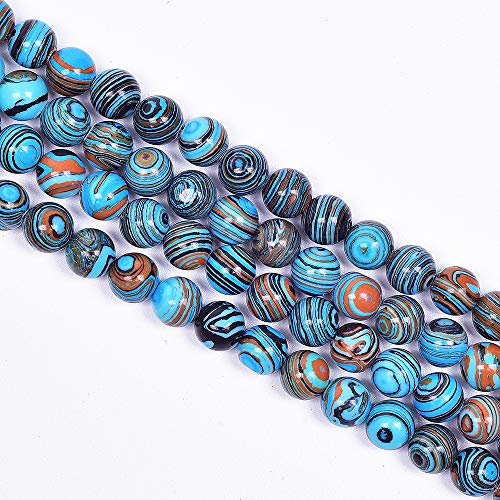 Asingeloo 6 mm Malachit-Steinperlen, blaugoldener Edelstein, lose Perlen für die Schmuckherstellung, 38,1 cm Strang, Abstandshalter, heilender Kraftstein Asingeloo 6 mm Malachit-Steinperlen, blaugoldener Edelstein, lose Perlen für die Schmuckherstellung, 38,1 cm Strang, Abstandshalter, heilender Kraftstein von Asingeloo