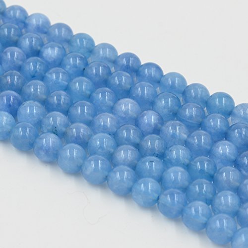 Asingeloo 8 mm Aquamarin-Natursteinperlen für die Schmuckherstellung, runde, lose Abstands-Edelsteinperlen, 38,1 cm Asingeloo 8 mm Aquamarin-Natursteinperlen für die Schmuckherstellung, runde, lose Abstands-Edelsteinperlen, 38,1 cm von Asingeloo