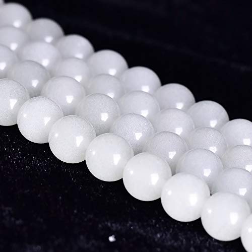 Asingeloo Blaue leuchtende Edelsteine, rund, lose Perlen, natürlich, rund, Energiestein, Heilkraft für Schmuckherstellung, voller Strang, 38,1 cm, 48 Stück von Asingeloo