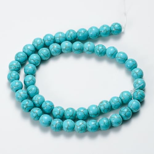 Asingeloo Howlith-Türkis-Perlen, glatt, rund, poliert, blaue Edelsteinperlen für DIY-Schmuckherstellung, 38,1 cm, 48 Stück, 8 mm, Kristall-Heilstein, Energiekraft Asingeloo Howlith-Türkis-Perlen, glatt, rund, poliert, blaue Edelsteinperlen für DIY-Schmuckherstellung, 38,1 cm, 48 Stück, 8 mm, Kristall-Heilstein, Energiekraft von Asingeloo