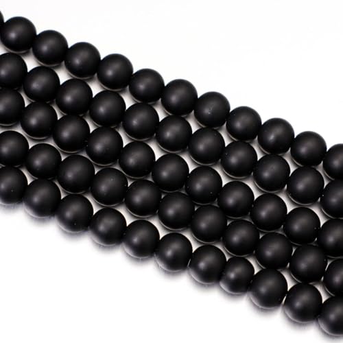 Asingeloo Wunderschöne 6 mm matte Onyx-Perlen, schwarze Achat-Edelsteinperlen für DIY-Schmuckherstellung, Energiestein, Heilkraft, Kristallstein, 38,1 cm/Strang Asingeloo Wunderschöne 6 mm matte Onyx-Perlen, schwarze Achat-Edelsteinperlen für DIY-Schmuckherstellung, Energiestein, Heilkraft, Kristallstein, 38,1 cm/Strang von Asingeloo