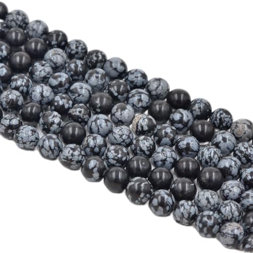Asingeloo natürlicher Schneeflocken-Edelstein, 8 mm, runde, lose Perlen, 1 Strang für Armbänder, Halsketten, Ohrringe, Schmuckherstellung, Kunsthandwerk, Design, Heilung Asingeloo natürlicher Schneeflocken-Edelstein, 8 mm, runde, lose Perlen, 1 Strang für Armbänder, Halsketten, Ohrringe, Schmuckherstellung, Kunsthandwerk, Design, Heilung von Asingeloo